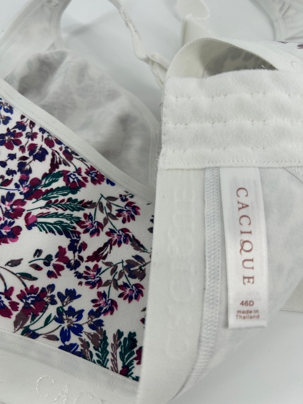 Cacique Lane Bryant Lightly Lined No-Wire Floral Print Bras Women's Sz 46 D - Picture 4 of 9